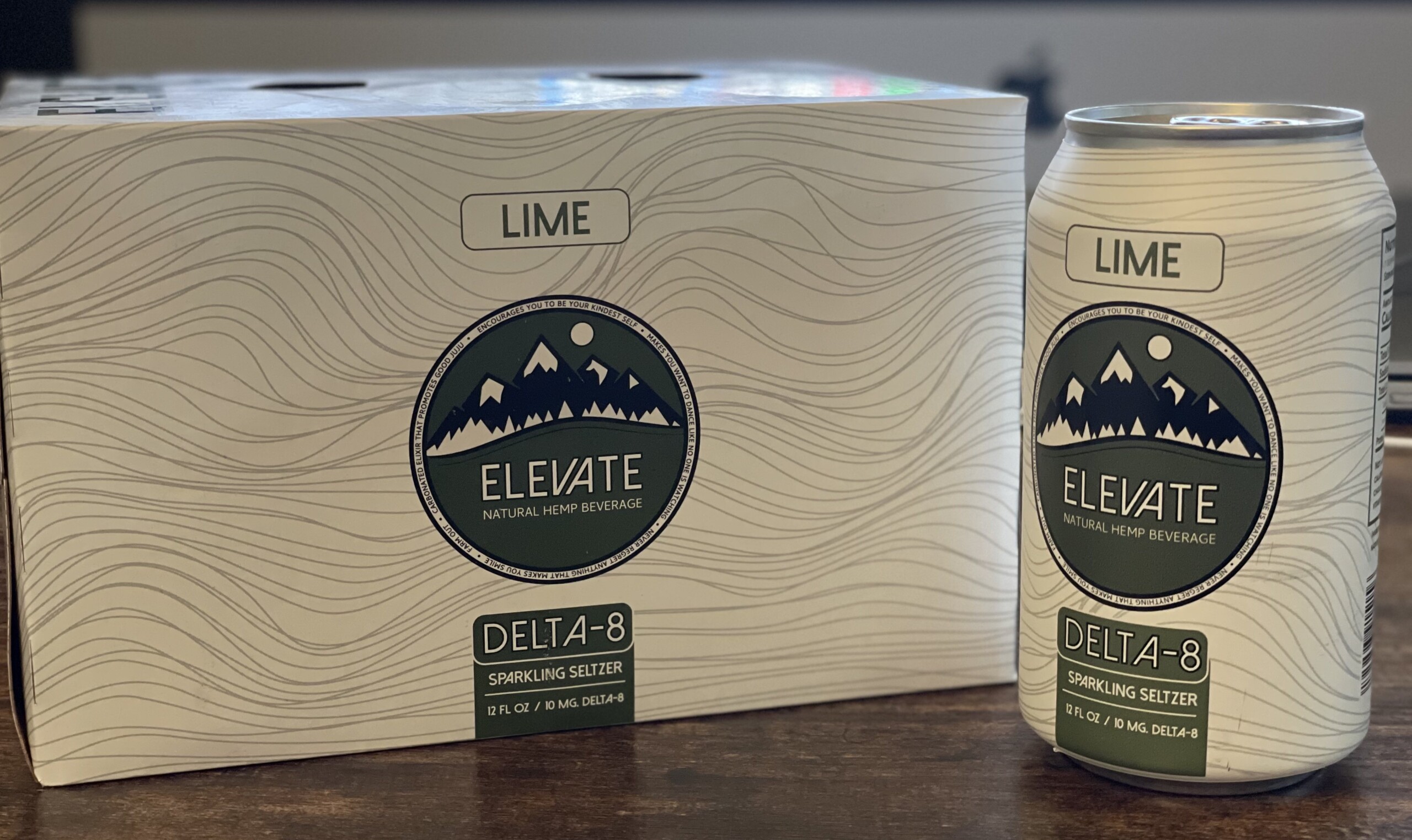 elevate d8 lime seltzer can and package